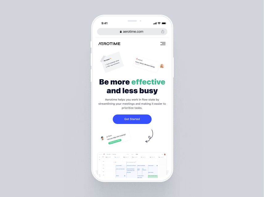 aerotime screen