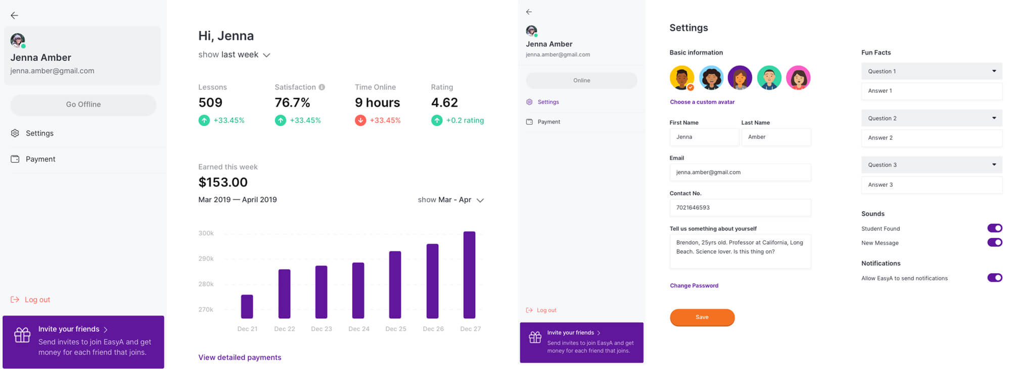 EasyA Tutor UI